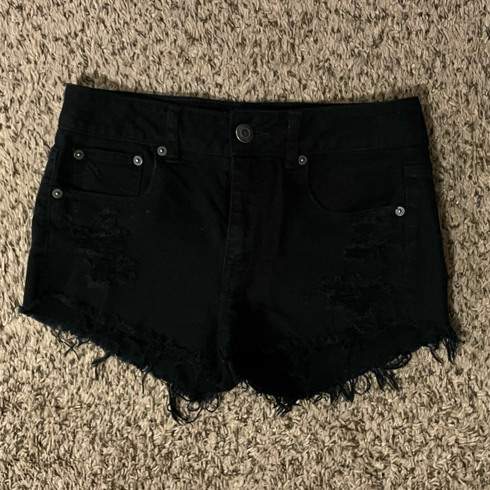 Black Distressed Shorts from American Eagle